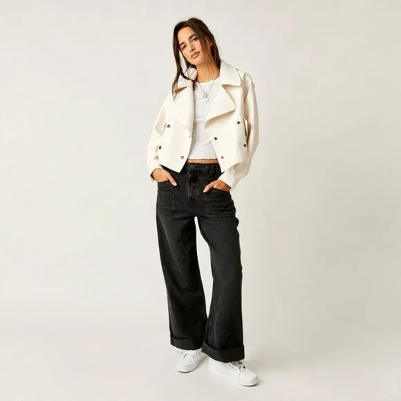 Free People Alexis Vegan Leather Jacket NWT